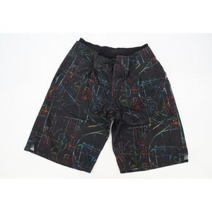 Lululemon El Current‎ Mens 34 Board Short Surf Swim Trunks 11" Black Abstract